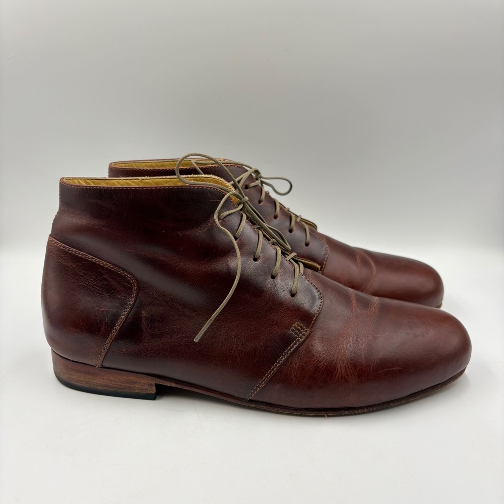 Nisolo Emilio Chukka Boots Mens 10.5 Brown Leather Lace Up Good Handcrafted